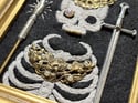 The Sword and Spear Embellished Skeleton Framed Embroidery