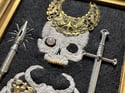 The Sword and Spear Embellished Skeleton Framed Embroidery
