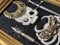 The Sword and Spear Embellished Skeleton Framed Embroidery