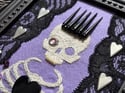 Violet Delights Embellished Skeleton Framed Embroidery