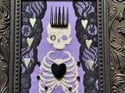 Violet Delights Embellished Skeleton Framed Embroidery