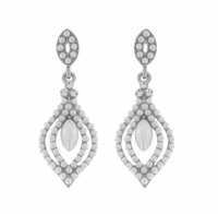 2-TIER CRYSTAL RHINESTONE TEARDROP DANGLE EARRINGS 