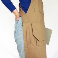 Image 3 of Unisex Woodwork Apron with Vast Array of Pockets and Comfortable Crossback Straps. Warm Beige Canvas