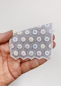 Image 3 of Grey Flowers Baby Blanket
