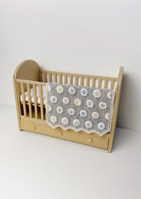 Image 1 of Grey Flowers Baby Blanket