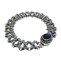 Image 3 of Sterling Silver Chainmaille Bracelet - Olivia Weave with Gemstone Clasp