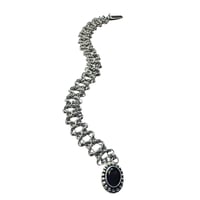 Image 4 of Sterling Silver Chainmaille Bracelet - Olivia Weave with Gemstone Clasp