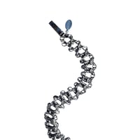 Image 6 of Sterling Silver Chainmaille Bracelet - Olivia Weave with Gemstone Clasp