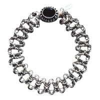 Image 1 of Sterling Silver Chainmaille Bracelet - Olivia Weave with Gemstone Clasp