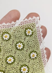 Image 4 of Green Flowers Baby Blanket