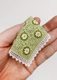 Image 2 of Green Flowers Baby Blanket
