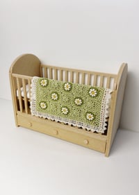 Image 1 of Green Flowers Baby Blanket