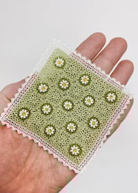 Image 3 of Green Flowers Baby Blanket