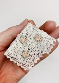 Image 2 of Cream Flowers Baby Blanket