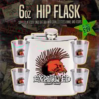 Image 2 of HERITAGE REMIXED – Stainless Steel Hip Flask Set – The Exploited Barmy Army