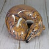 Amber Topaz Brindle Sighthound Sculpture