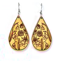 Custom Birth Flower Teardrop Earrings