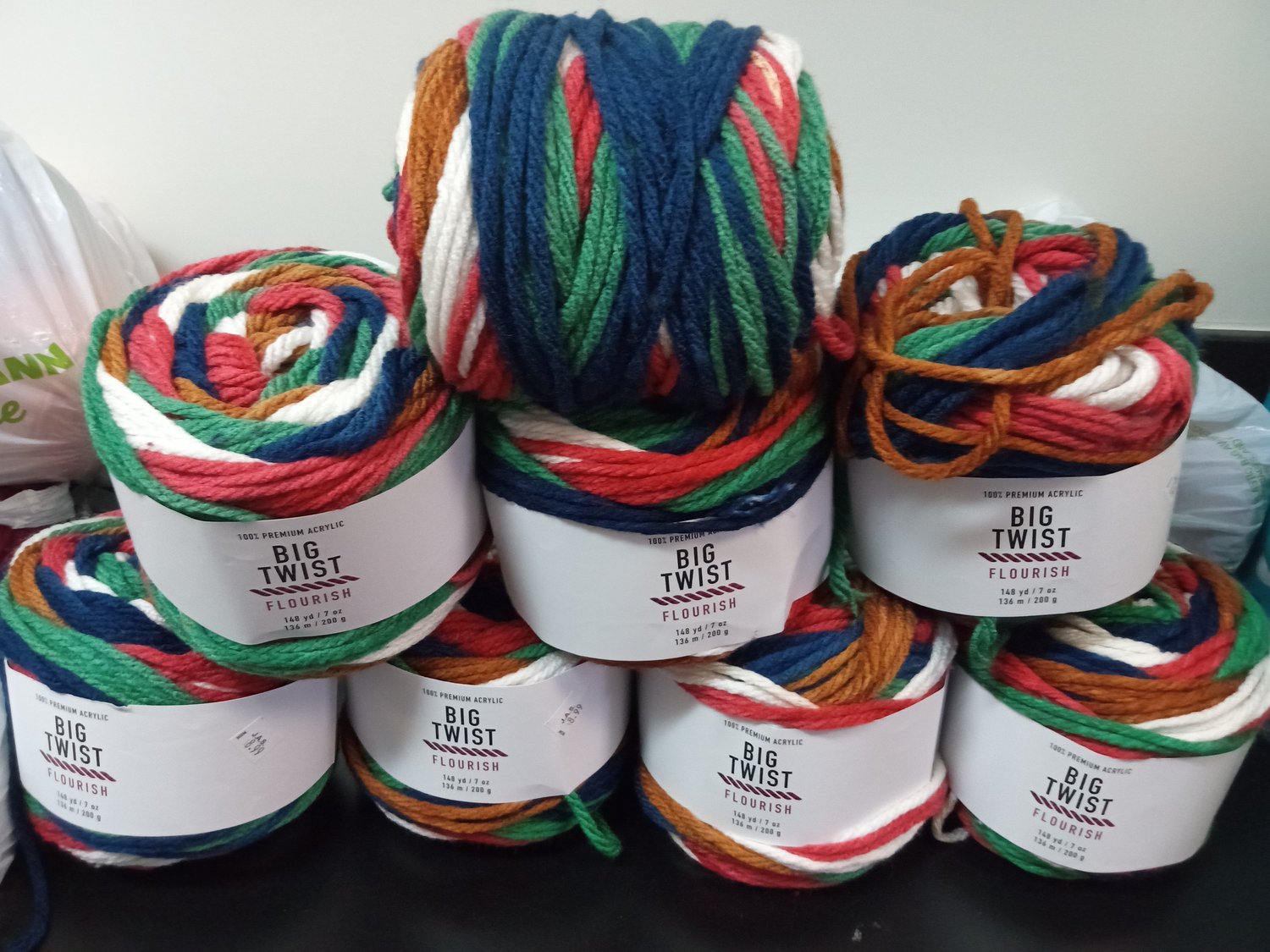 Image of 8 cakes of Big Twist Flourish yarn
