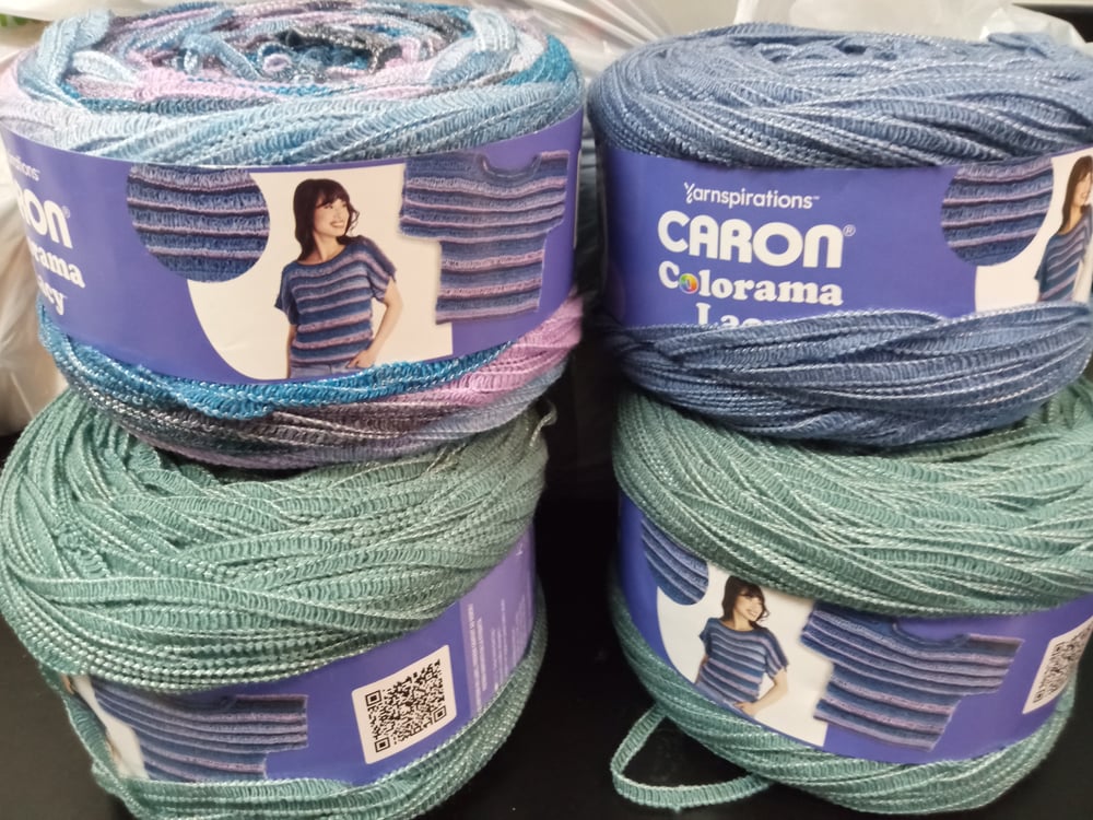 Image of 4 cakes of Caron Colorama Lace