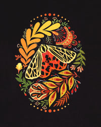 Image 2 of Moth to Flame in gold oval frame