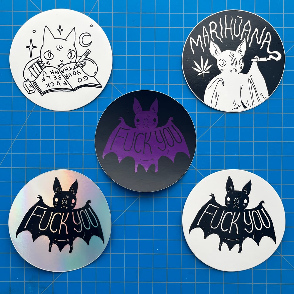 Image of Cussing Circular Stickers