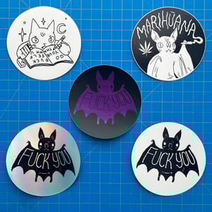 Image of Cussing Circular Stickers
