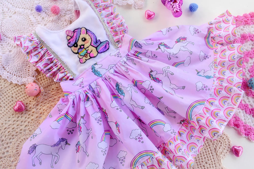 Image of Rainbow Unicorn Pinnie 