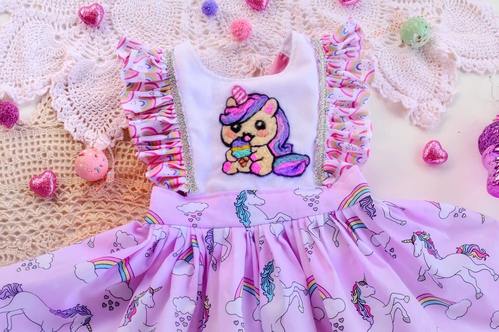 Image of Rainbow Unicorn Pinnie 