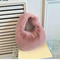 Image 4 of Deluxe Plush Handbag MAUVE