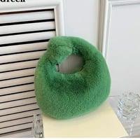 Image 3 of Deluxe Plush Handbag GREEN