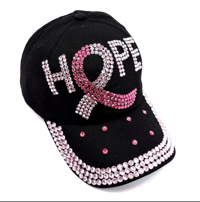 Black/Pink Hope Rhinestone Cap