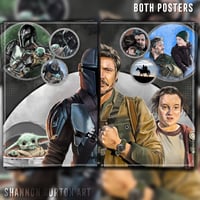 Image 4 of Pedro Pascal Double Poster Set | The Mandalorian The Last of Us Painting