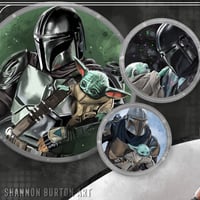 Image 5 of Pedro Pascal Double Poster Set | The Mandalorian The Last of Us Painting