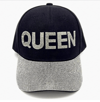 Black Queen Rhinestone Baseball Cap