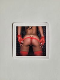 Image 1 of Magnificently Gorgeous Black Booty In Red Thong Glossy Finish Vinyl Sticker
