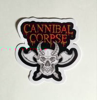 Image 1 of Cannibal Corpse Axe and Skull Matte Vinyl Sticker