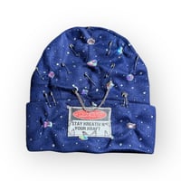 Image 1 of KV BEANIE (Silver chain) Navy Blue 