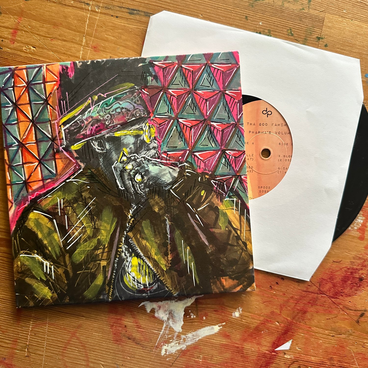 THA GOD FAHIM 7" HAND EMBELLISHED COVER. 1 of 2 WORLDWIDE