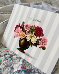 Image 2 of "Love You Mom" Mother's Day Card with Roses Embossed Greeting Card