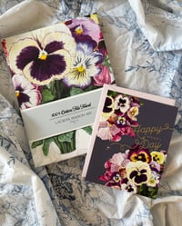 Image 3 of "Happy Mother's Day" Pansies with Bee Embossed Greeting Card
