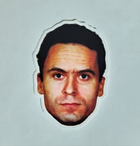 Image 1 of Ted Bundy Mugshot Die Cut Glossy Finish Vinyl Sticker