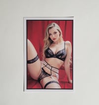 Image 1 of Beautiful Blonde in Black Lingerie Matte Vinyl Sticker