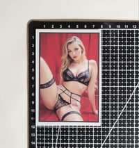 Image 2 of Beautiful Blonde in Black Lingerie Matte Vinyl Sticker