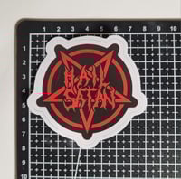 Image 2 of Hail Satan Pentagram Matte Vinyl Sticker