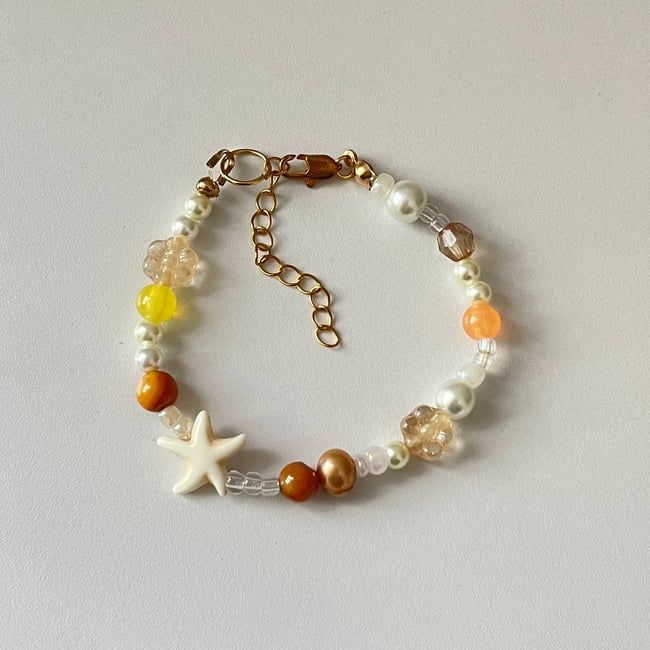 'golden seashore' rustic beaded bracelet