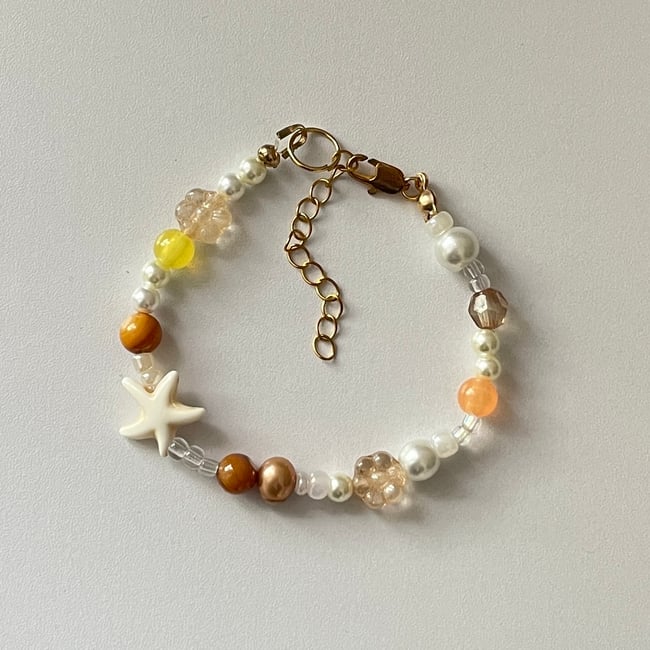 'golden seashore' rustic beaded bracelet