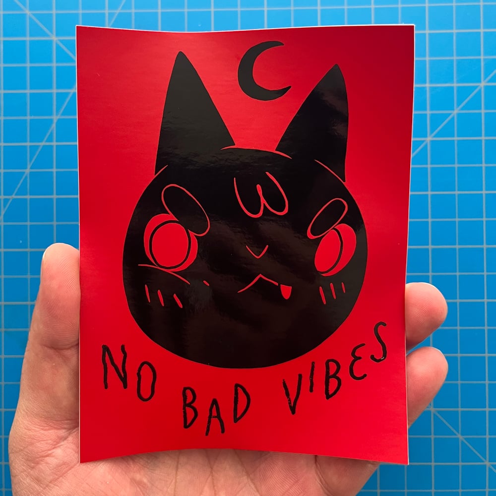 Image of No Bad Vibes Cat Sticker