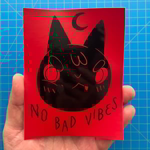 Image of No Bad Vibes Cat Sticker