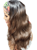  Glueless Blond Highlights Wavy Headband Wig,