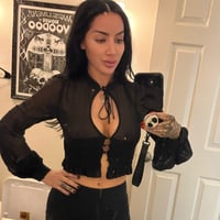 widow, lace up mesh top